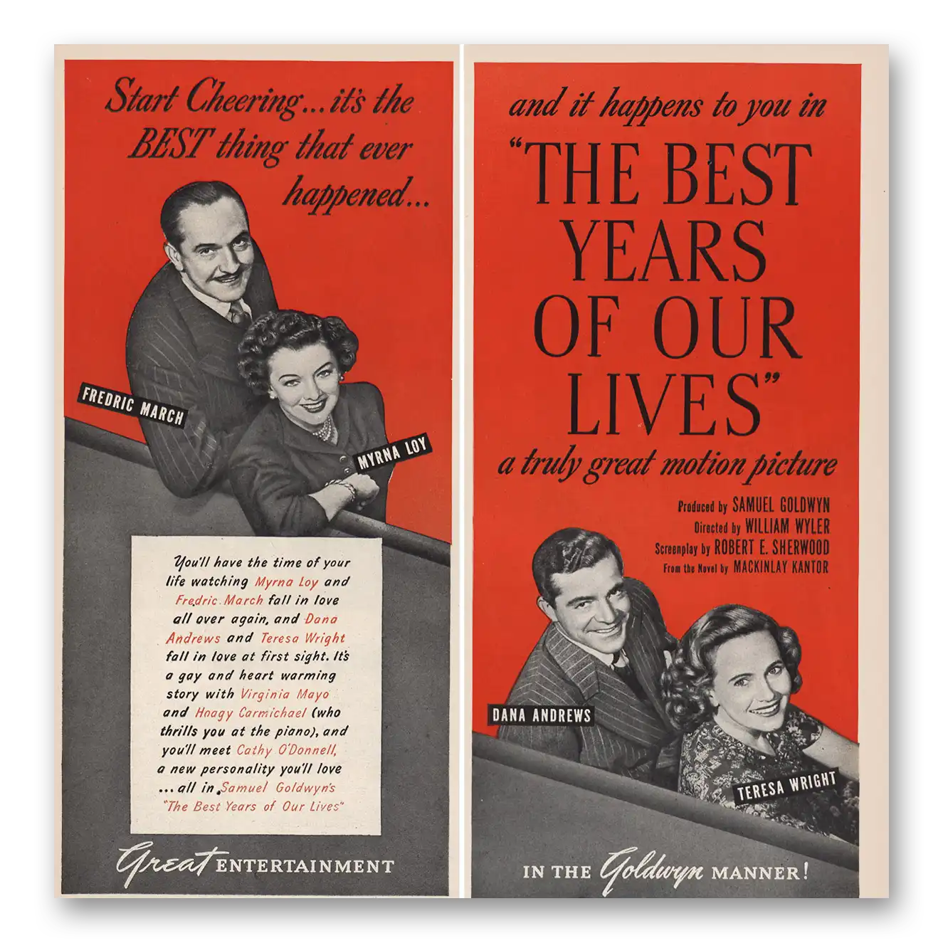 1946 The Best Years of Our Lives Movie Promo Frederic March Vintage Magazine Print Ad