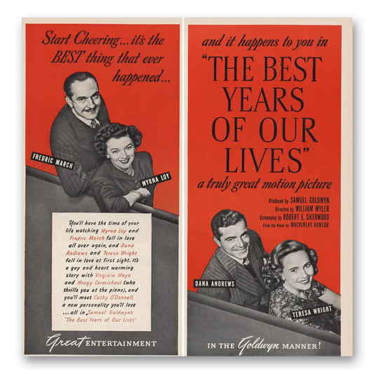 1946 The Best Years of Our Lives Movie Promo Frederic March Vintage Magazine Print Ad