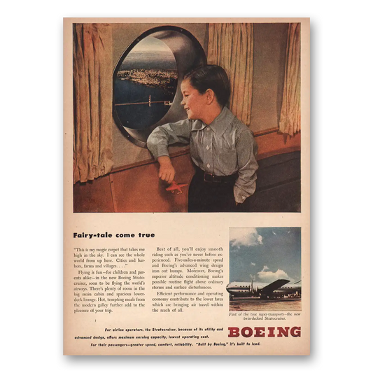 1946 Boeing Stratocruiser Fairytale Come True Vintage Magazine Print Ad