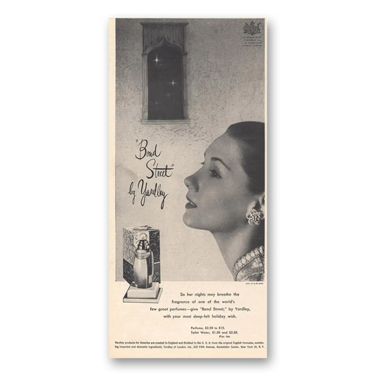 1946 Bond Street Perfume So Her Nights May Breathe Vintage Magazine Print Ad