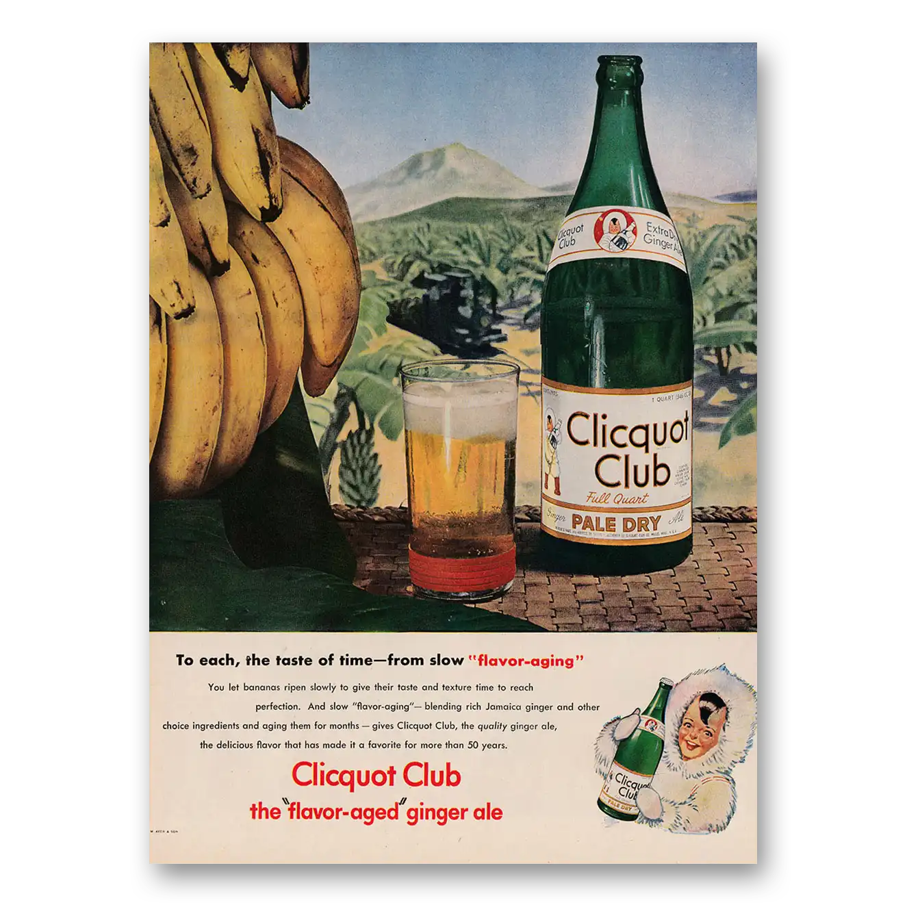 1946 Clicquot Club Slow Flavor Aging Vintage Magazine Print Ad