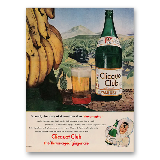 1946 Clicquot Club Slow Flavor Aging Vintage Magazine Print Ad