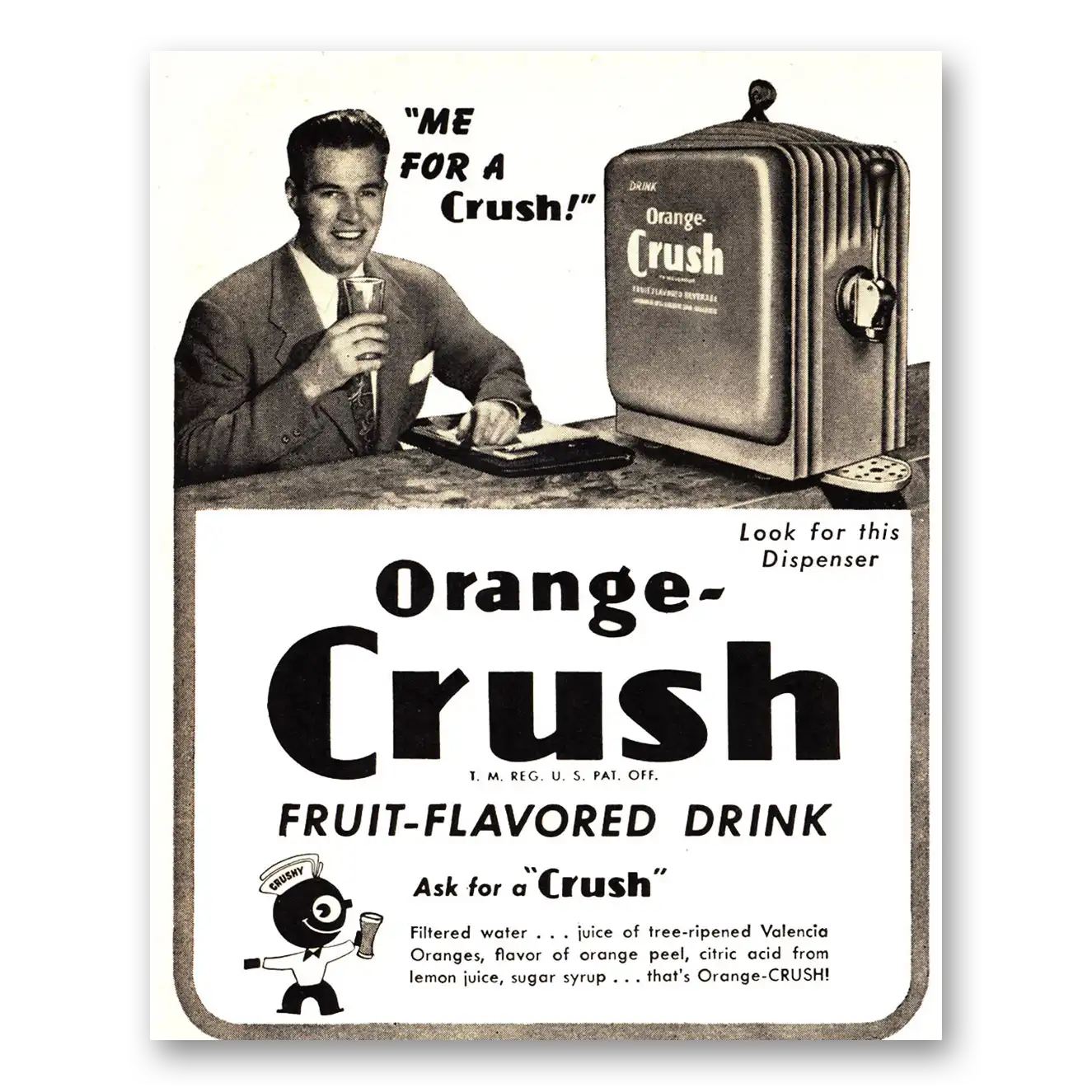 1946 Orange Crush Me For a Crush Vintage Magazine Print Ad