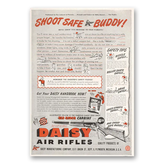 1946 Dairy Air Rifles Shoot Safe Buddy Vintage Magazine Print Ad