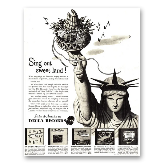 1946 Decca Records Sing Out Sweet Land Vintage Magazine Print Ad