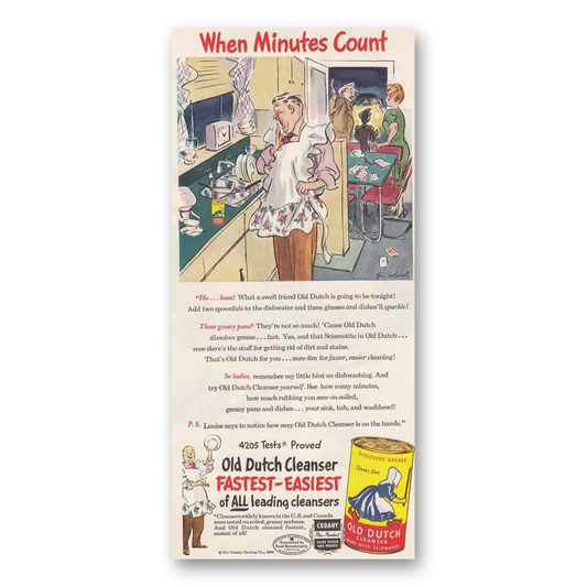 1946 Old Dutch Cleanser When Minutes Count Vintage Magazine Print Ad