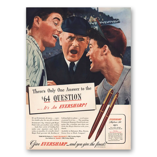 1946 Wahl Eversharp Skyliner One Answer to the 64 Question Vintage Magazine Print Ad