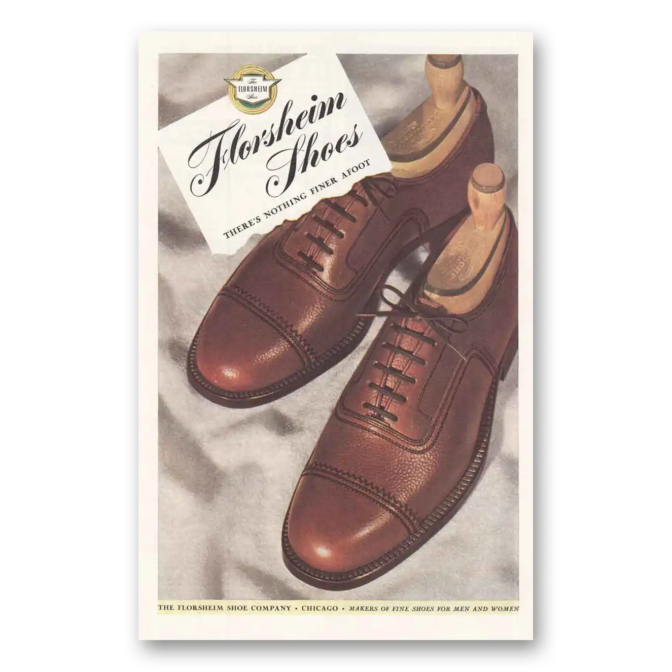 1946 Florsheim Shoes Theres Nothing Finer Afoot Vintage Magazine Print Ad