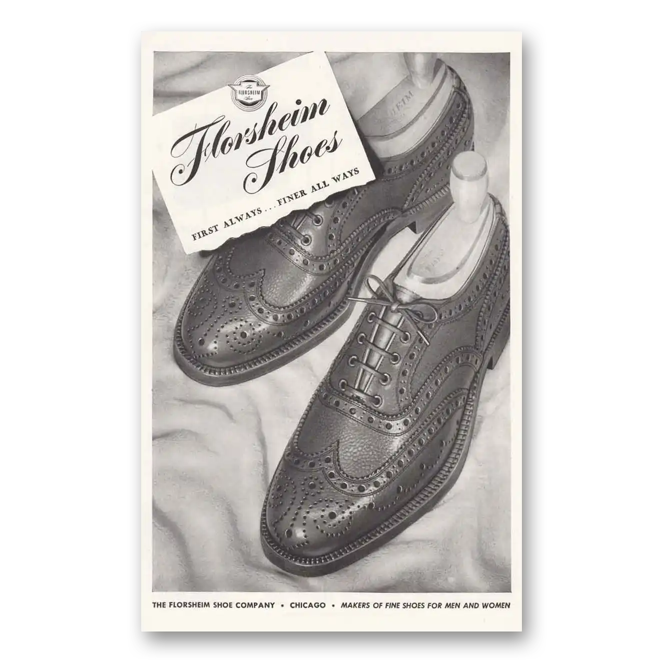 1946 Florsheim Shoes First Always Vintage Magazine Print Ad