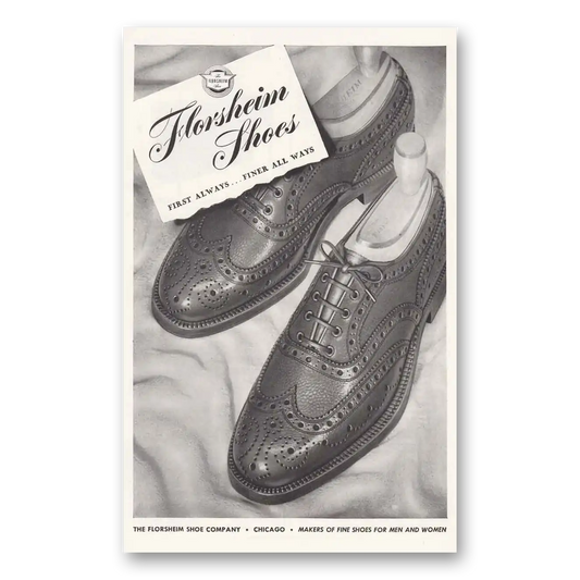 1946 Florsheim Shoes First Always Vintage Magazine Print Ad