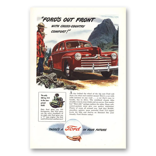 1946 Ford Cross Country Comfort Vintage Magazine Print Ad