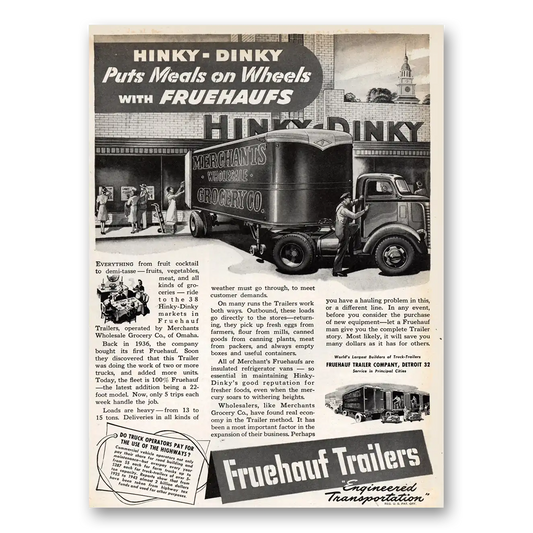 1946 Fruehauf Trailer Hinky Dinky Vintage Magazine Print Ad