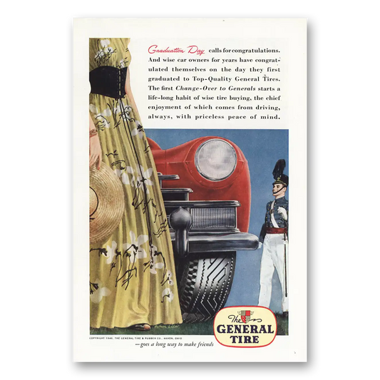 1946 General Tire Graduation Day Calls for Congratulations Vintage Magazine Print Ad