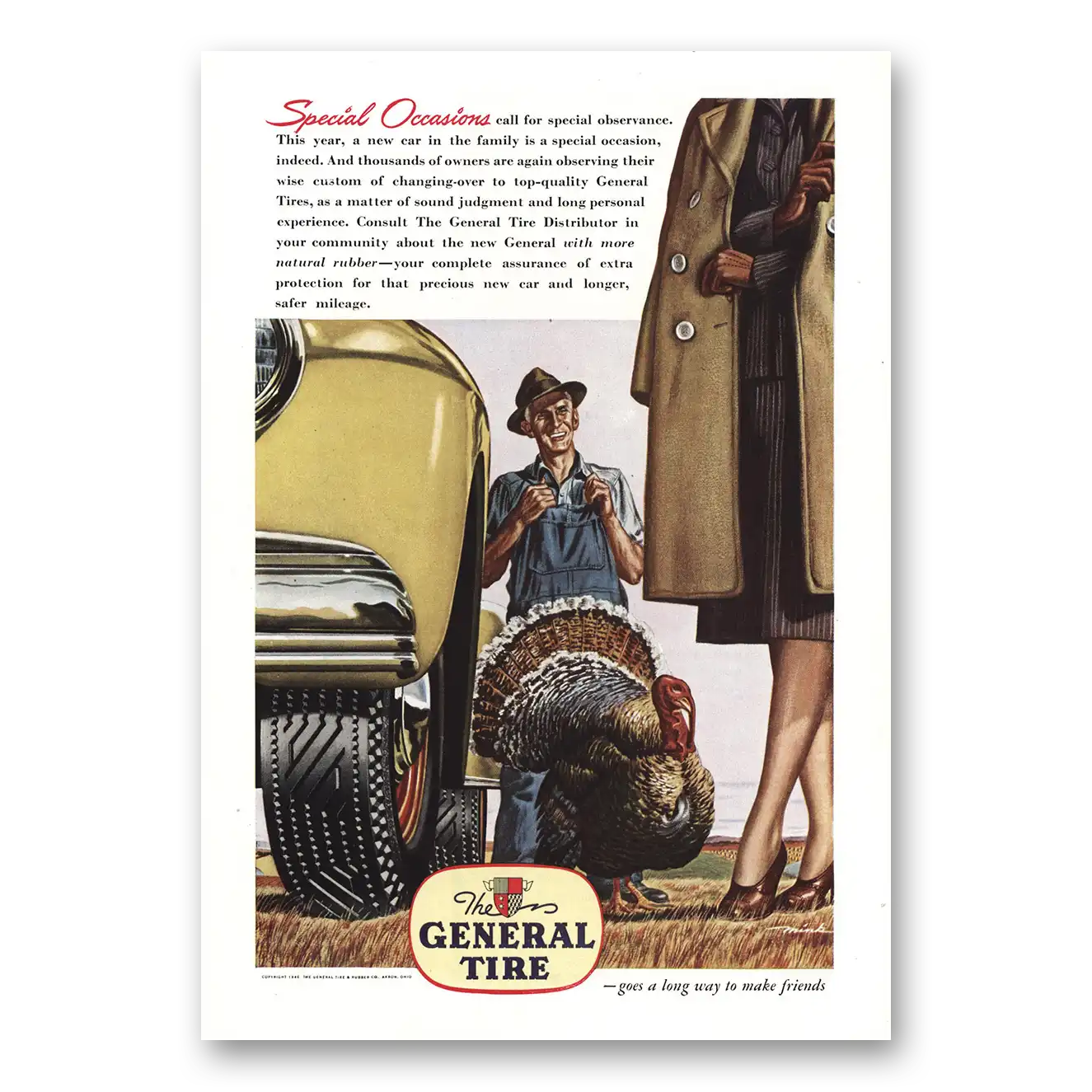 1946 General Tire Special Occasions Special Observance Vintage Magazine Print Ad