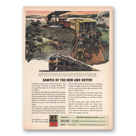 1945 GM Electro Motive Sample of the New and Better Vintage Magazine Print Ad