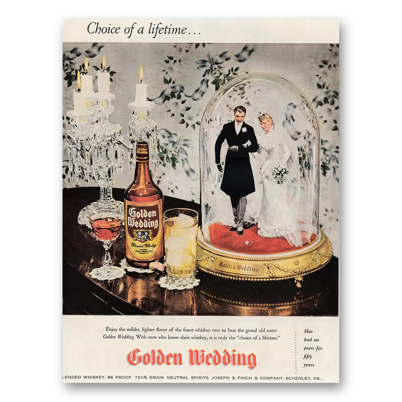 1946 Golden Wedding Choice of Lifetime Vintage Magazine Print Ad