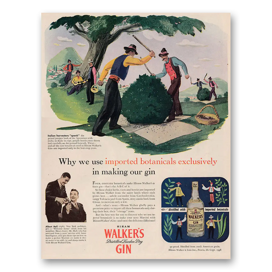 1946 Hiram Walker Imported Botanicals Exclusively Vintage Magazine Print Ad