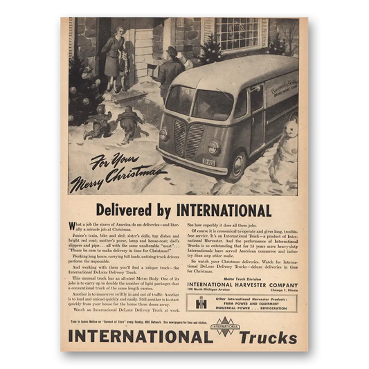 1946 International Trucks Merry Christmas Vintage Magazine Print Ad