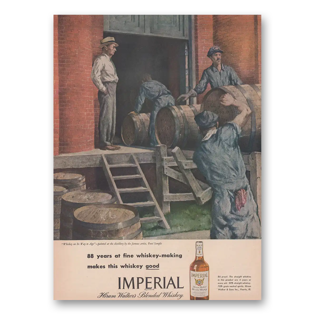 1946 Imperial Whiskey On Its Way to Age Vintage Magazine Print Ad