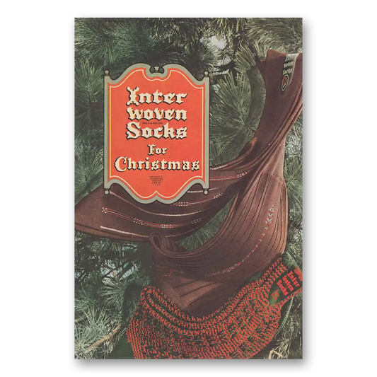 1946 Interwoven Socks Christmas Vintage Magazine Print Ad