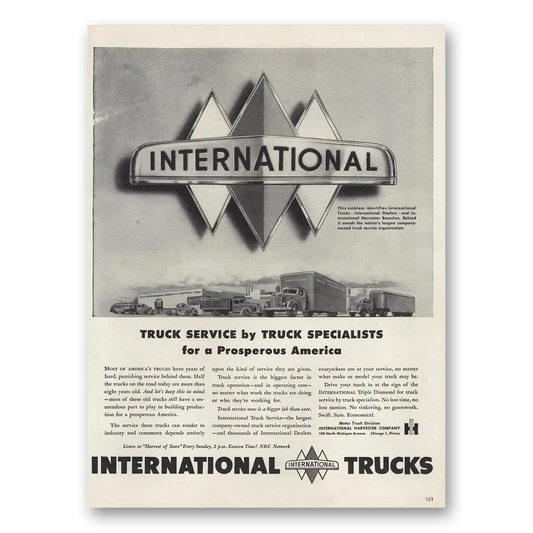 1946 International Trucks Truck Service Truck Specialists Vintage Magazine Print Ad