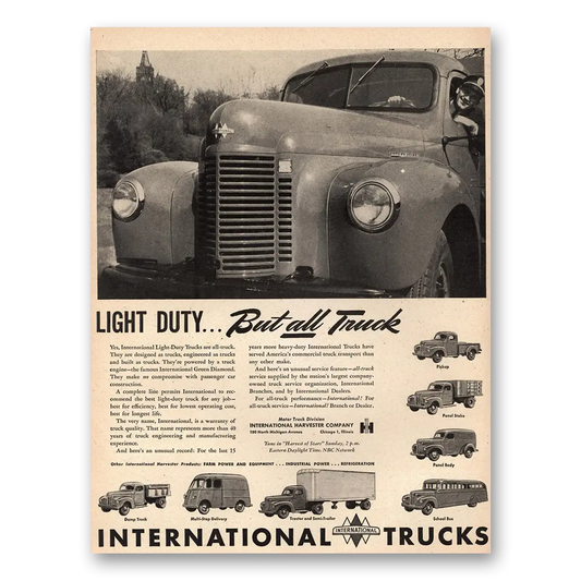 1946 International Trucks Light Duty But All Truck Vintage Magazine Print Ad