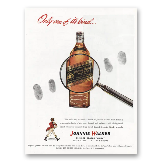 1946 Johnnie Walker Only One Of Its Kind Vintage Magazine Print Ad