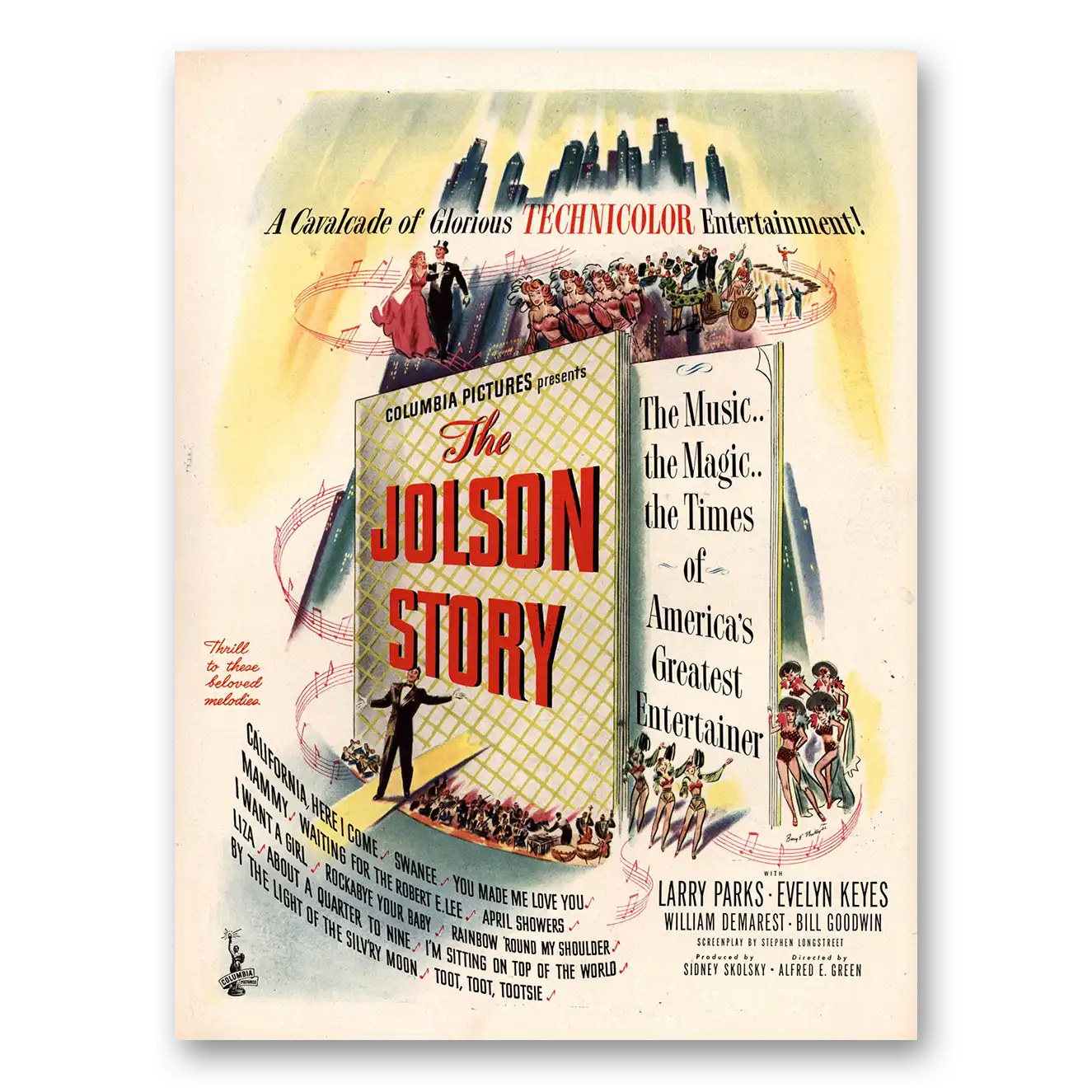 1946 The Jolson Story Movie Promo Music The Magic The Times Vintage Magazine Print Ad