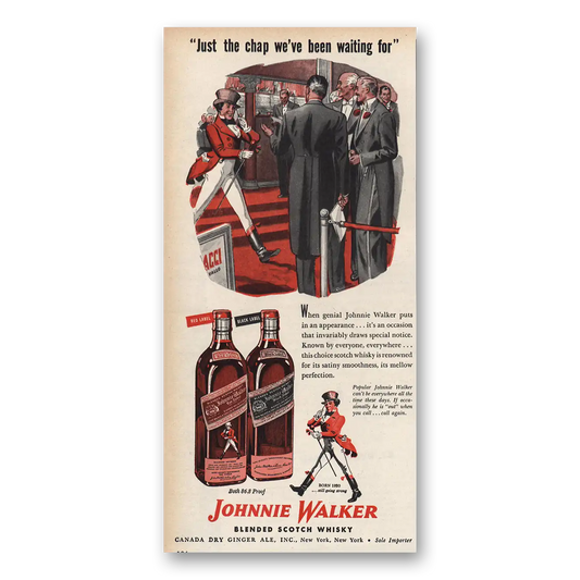 1946 Johnnie Walker Just Chap We've Been Waiting For Vintage Magazine Print Ad