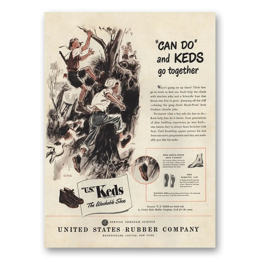 1946 Keds Shoes Can Do and Keds Go Together Vintage Magazine Print Ad