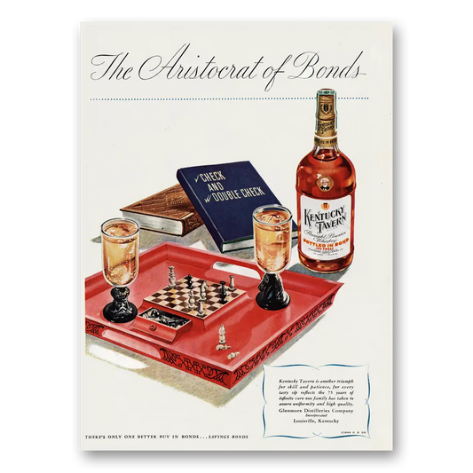 1946 Kentucky Tavern Whiskey Check and Double Check Vintage Magazine Print Ad