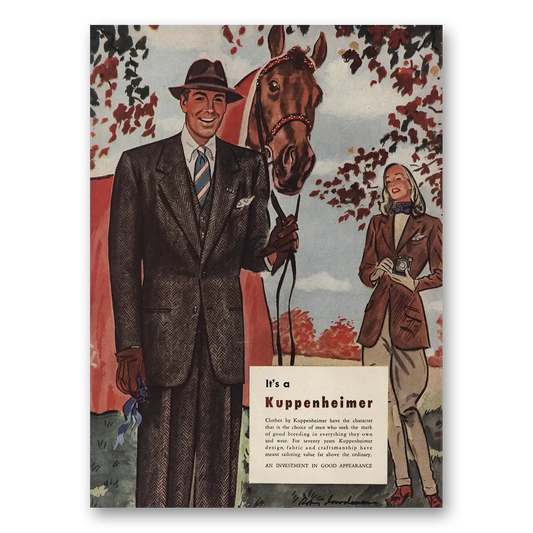 1946 Kuppenheimer Clothes Character That Is the Choice of Men Vintage Magazine Print Ad