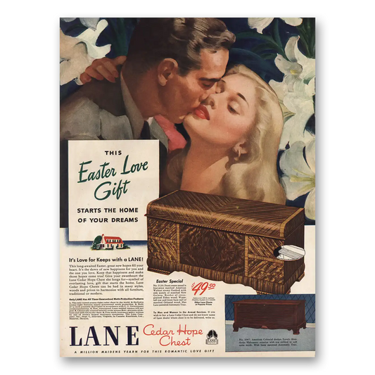 1946 Lane Cedar Hope Chest Easter Love Gift Vintage Magazine Print Ad