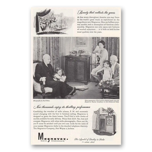 1946 Magnavox Radio Phonograph Cecil B deMille Vintage Magazine Print Ad