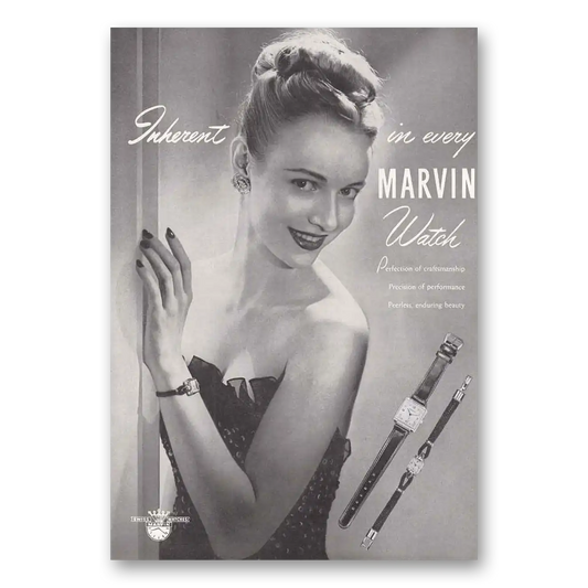 1946 Marvin Watches Inherent in Every Marvin Watch Vintage Magazine Print Ad