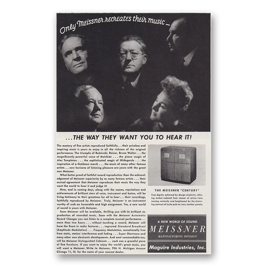 1946 Meissner Radio Phonograph Way They Want You to Heart It Vintage Magazine Print Ad