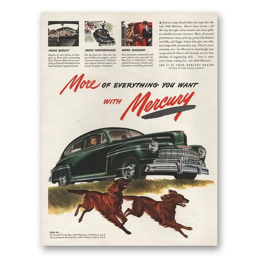 1946 Mercury Step Ahead When You Step Into Vintage Magazine Print Ad