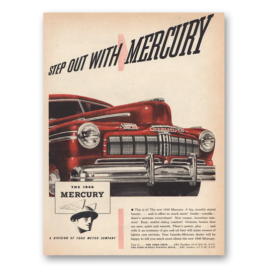 1945 Mercury Step Out With Mercury Vintage Magazine Print Ad