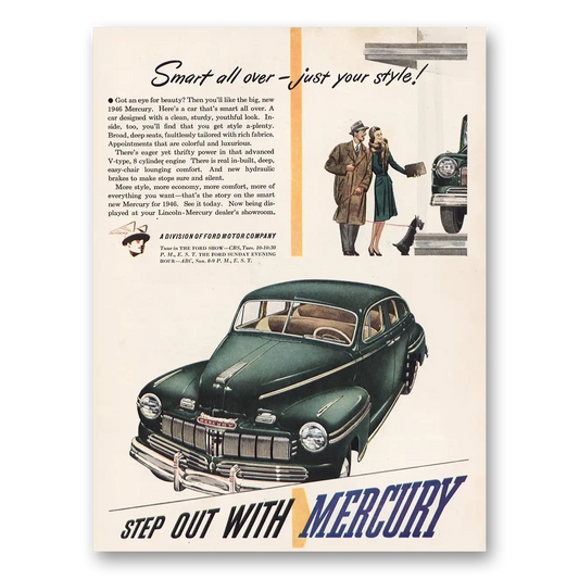 1946 Mercury Got an Eye for Beauty Smart All Over Vintage Magazine Print Ad