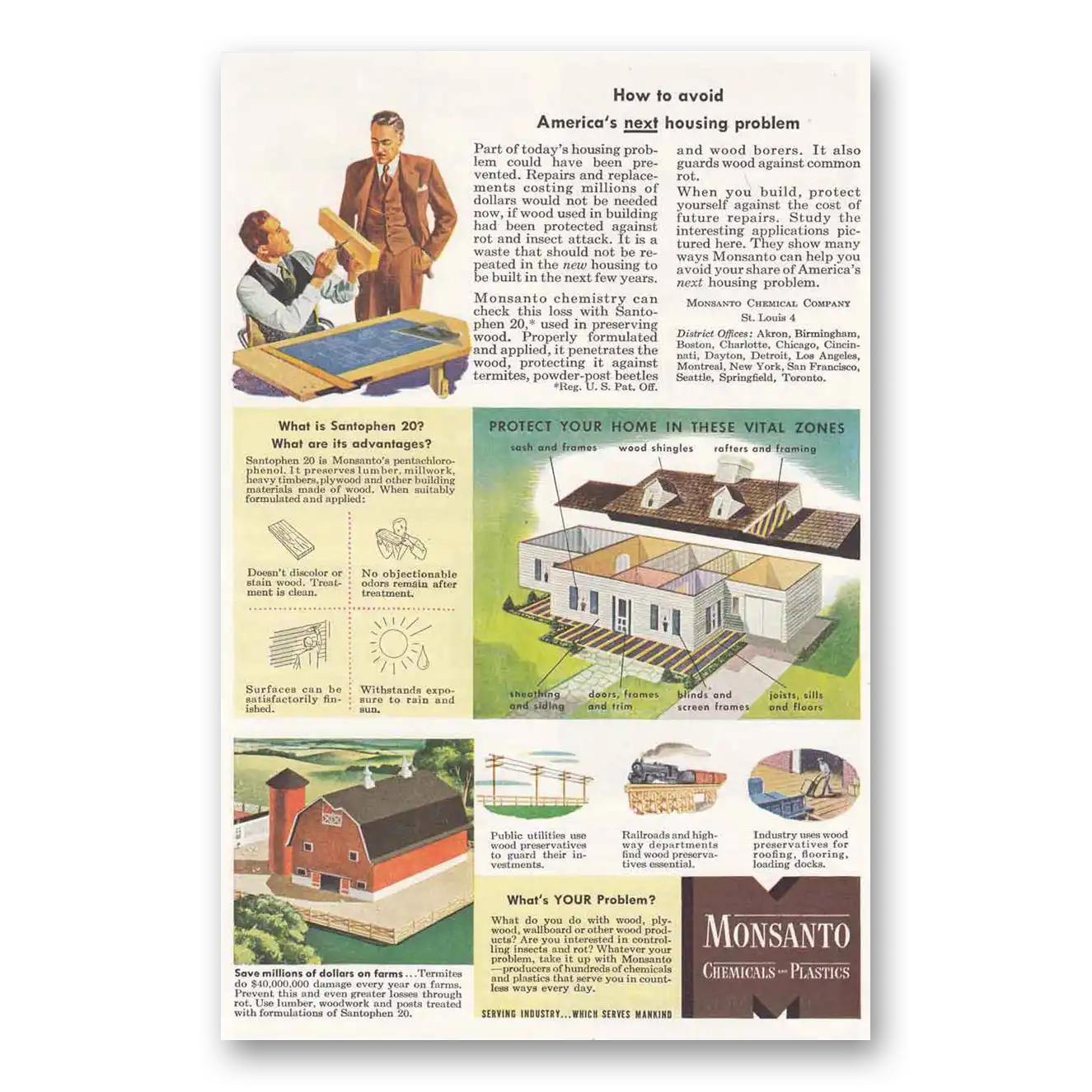 1946 Monsanto Santophen 20 Vintage Magazine Print Ad