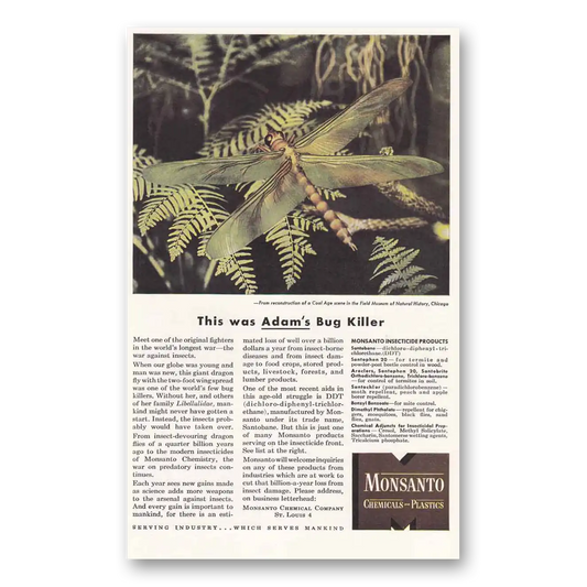 1946 Monsanto This Was Adams Bug Killer Vintage Magazine Print Ad