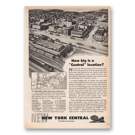 1946 New York Central Central Location Vintage Magazine Print Ad