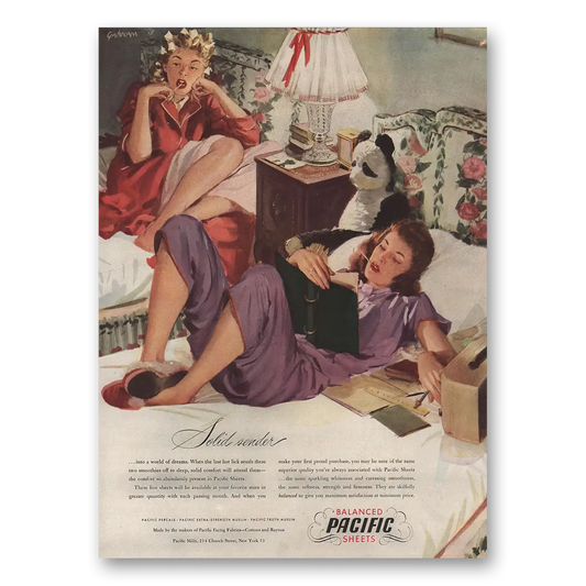 1946 Pacific Sheets Solid Sender Vintage Magazine Print Ad