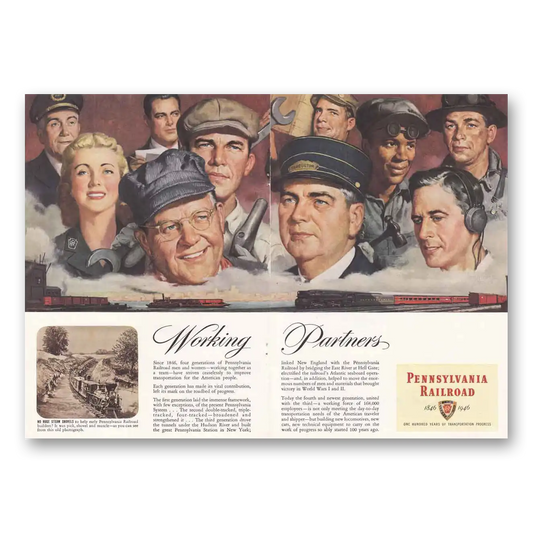 1946 Pennsylvania Railroad Working Partners Vintage Magazine Print Ad