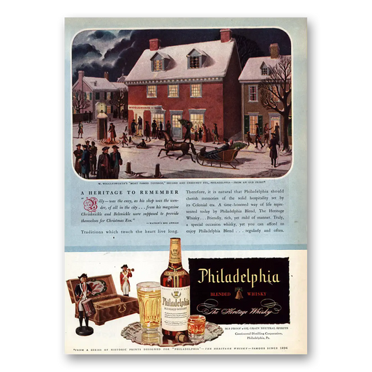 1946 Philadelphia Blended Whisky Wigglesworth Toy Shop Vintage Magazine Print Ad