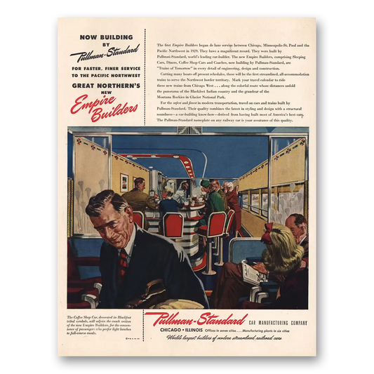 1946 Pullman Empire Builders Vintage Magazine Print Ad