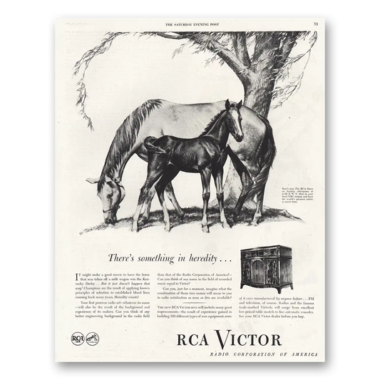 1946 RCA Victor Something In Heredity Vintage Magazine Print Ad