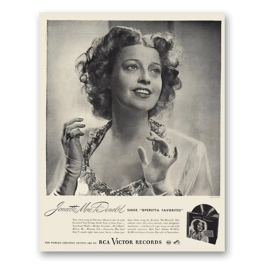 1946 RCA Victor Records Jeanette MacDonald Vintage Magazine Print Ad