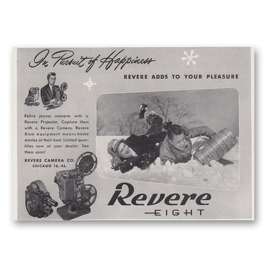 1946 Revere Camera In Pursuit of Happiness Vintage Magazine Print Ad