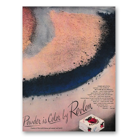 1946 Revlon Face Powder Powder Is Color Vintage Magazine Print Ad